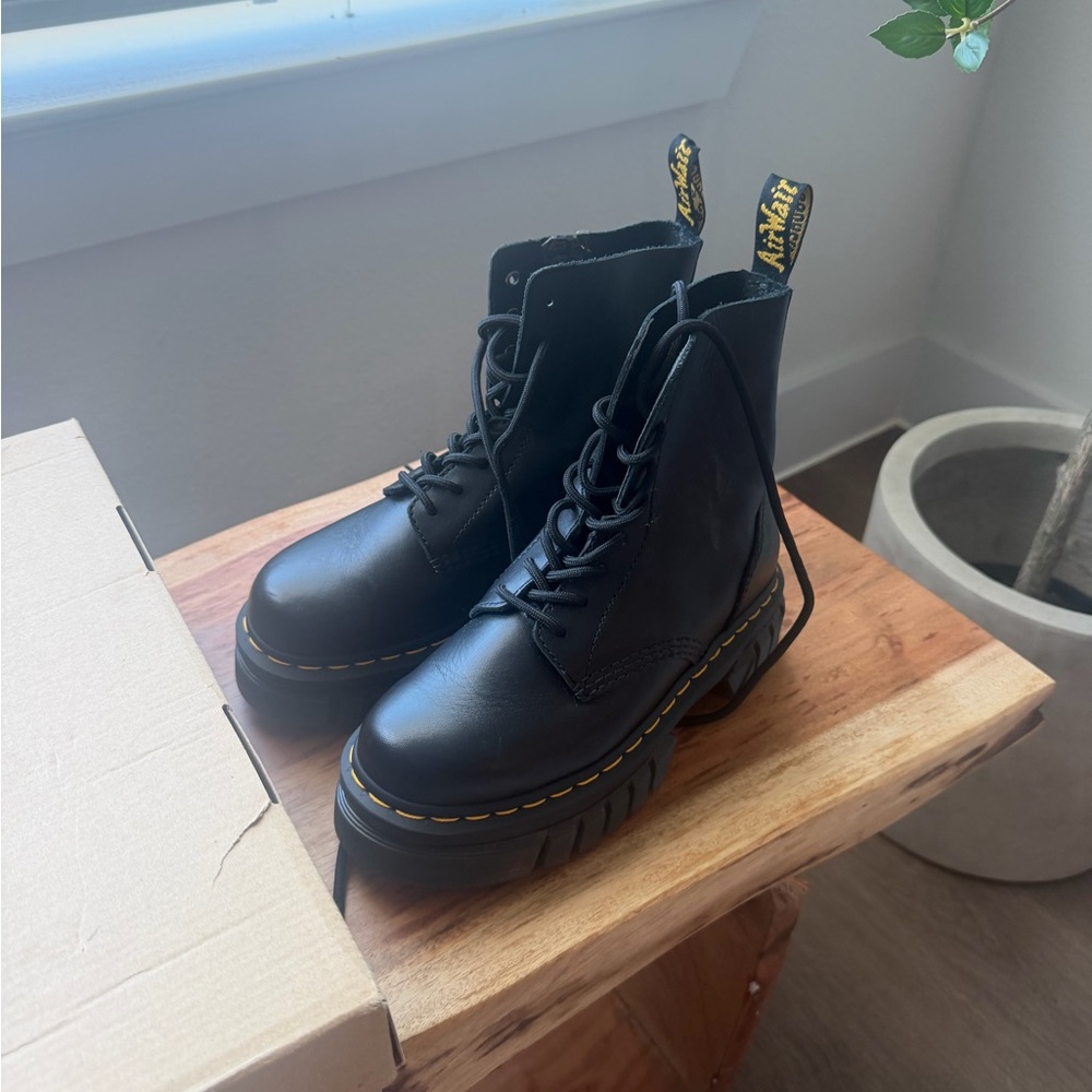 Dr. Martens Black Leather Lace-Up Boots